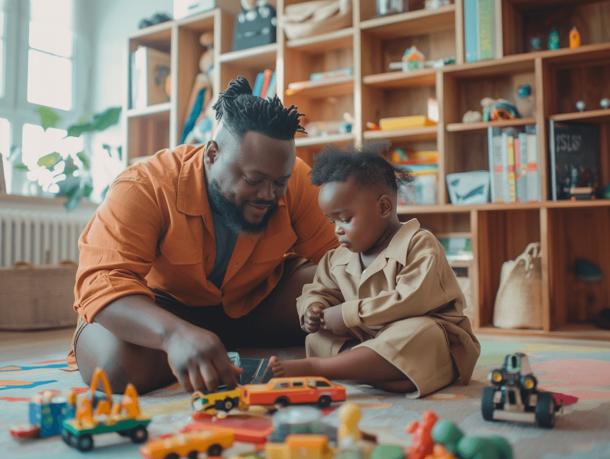 Parent and child learning together through play
